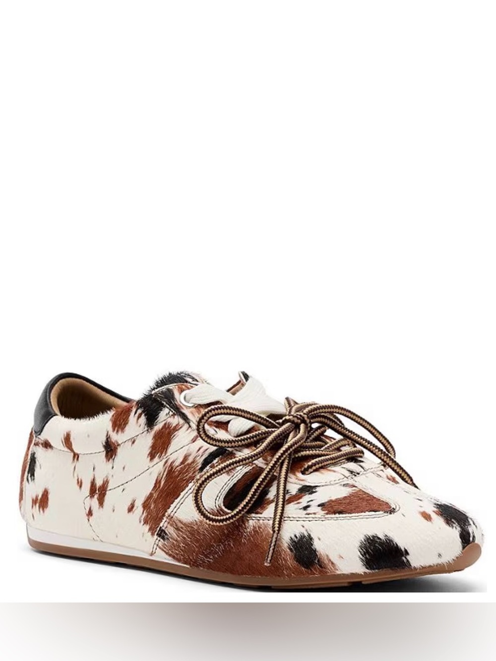 Marc Nolan Women's Colette Cow Print Hair Calf Two Tone Lace Up Sneakers